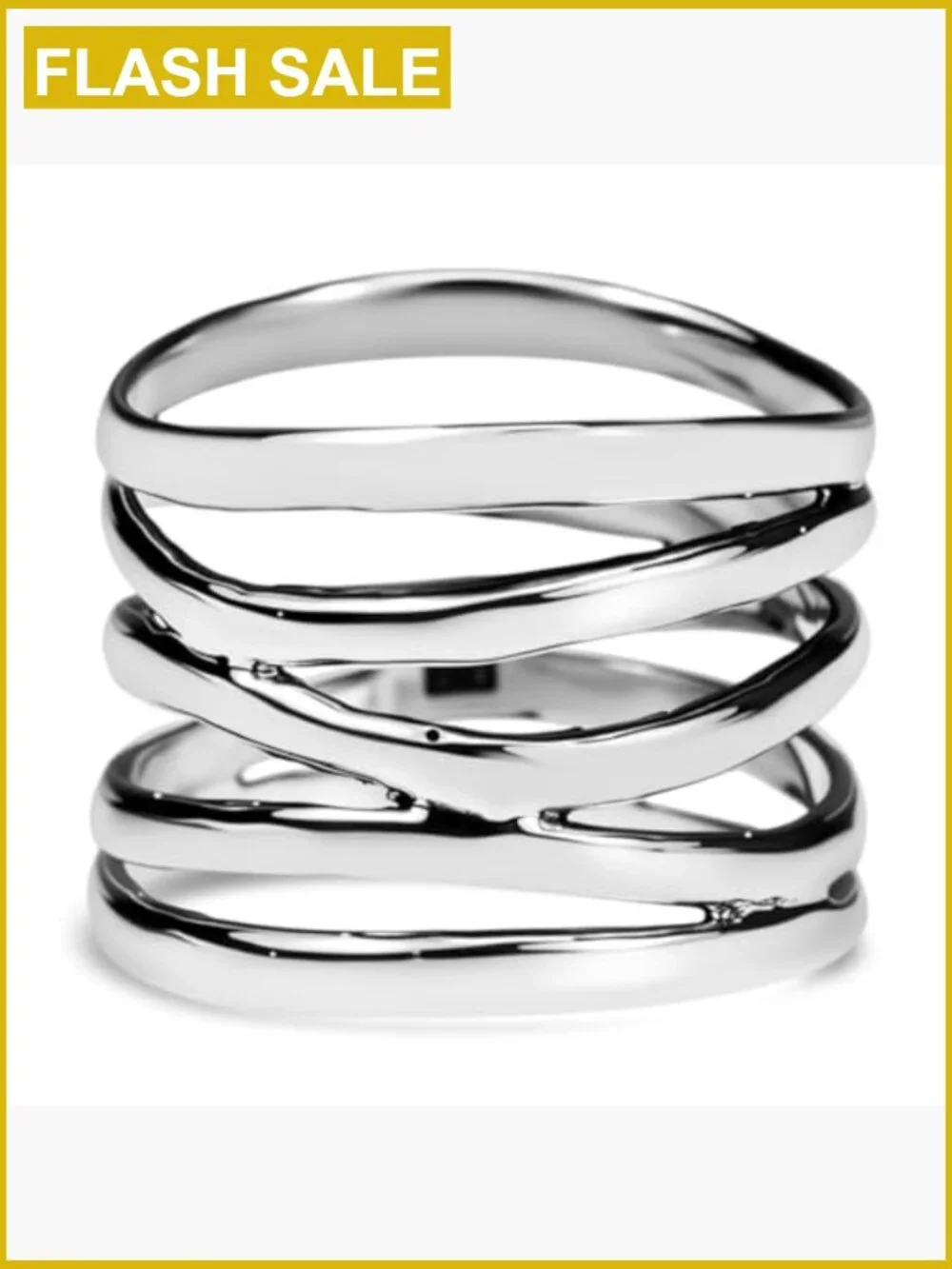 S925 Sterling Silver Chunky Knot Band Ring Women Wide Stacking